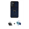 MARSİLYAN™- Galaxy A34 5G Kılıf Ahenk Klasik - Siyah 3D Antistatik Cam Ekran Koruyucu + Kamera Lens Koruma Cam - SF
