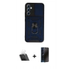 MARSİLYAN™- Galaxy A34 5G Kılıf Ahenk Klasik - Siyah 3D Antistatik Hayalet Cam Ekran Koruyucu + Kamera Lens Koruma Cam - SF