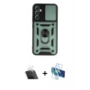MARSİLYAN™- Galaxy A34 5G Kılıf Ahenk Klasik - Siyah 3D Antistatik Seramik Nano Ekran Koruyucu + Kamera Lens Koruma Cam - SF