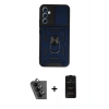 MARSİLYAN™- Galaxy A34 5G Kılıf Ahenk Klasik - Siyah 6D Antistatik Mat Seramik Hayalet Nano Ekran Koruyucu + Valdez Metal Kamera Lens - SH
