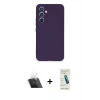 MARSİLYAN™- Galaxy A34 5G Kılıf Ahenk Serisi - Şeffaf Pasifik Cam Ekran Koruyucu + Kamera Lens Koruma Cam - SF