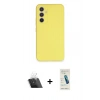 MARSİLYAN™- Galaxy A34 5G Kılıf Ahenk Serisi - Şeffaf Pasifik Cam Ekran Koruyucu + Kamera Lens Koruma Cam - SF