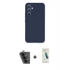 MARSİLYAN™- Galaxy A34 5G Kılıf Ahenk Serisi - Şeffaf Pasifik Cam Ekran Koruyucu + Valdez Metal Kamera Lens - SH