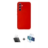 MARSİLYAN™- Galaxy A34 5G Kılıf Ahenk Serisi - Siyah 3D Antistatik Cam Ekran Koruyucu + Kamera Lens Koruma Cam - SF