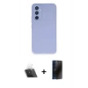 MARSİLYAN™- Galaxy A34 5G Kılıf Ahenk Serisi - Siyah 3D Antistatik Hayalet Cam Ekran Koruyucu + Kamera Lens Koruma Cam - SF