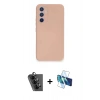 MARSİLYAN™- Galaxy A34 5G Kılıf Ahenk Serisi - Siyah 3D Antistatik Seramik Nano Ekran Koruyucu + Valdez Metal Kamera Lens - SH