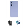 MARSİLYAN™- Galaxy A34 5G Kılıf Ahenk Serisi - Siyah 3D Antistatik Seramik Nano Ekran Koruyucu + Valdez Metal Kamera Lens - SH