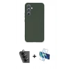 MARSİLYAN™- Galaxy A34 5G Kılıf Ahenk Serisi - Siyah 3D Antistatik Seramik Nano Ekran Koruyucu + Valdez Metal Kamera Lens - SH