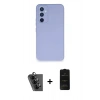 MARSİLYAN™- Galaxy A34 5G Kılıf Ahenk Serisi - Siyah 6D Antistatik Mat Seramik Hayalet Nano Ekran Koruyucu + Valdez Metal Kamera Lens - SH