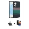 MARSİLYAN™- Galaxy A34 5G Kılıf Doruk Serisi - Siyah 3D Antistatik Mat Seramik Nano Ekran Koruyucu + Kamera Lens Koruma Cam - SF