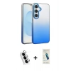 MARSİLYAN™- Galaxy A34 5G Kılıf Kıvılcım Minimal Özel Seri - Şeffaf Pasifik Cam Ekran Koruyucu + Valdez Metal Kamera Lens - GS