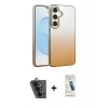 MARSİLYAN™- Galaxy A34 5G Kılıf Kıvılcım Minimal Özel Seri - Şeffaf Pasifik Cam Ekran Koruyucu + Valdez Metal Kamera Lens - SH