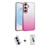 MARSİLYAN™- Galaxy A34 5G Kılıf Kıvılcım Minimal Özel Seri - Şeffaf Pasifik Cam Ekran Koruyucu + Valdez Metal Kamera Lens - GS