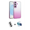 MARSİLYAN™- Galaxy A34 5G Kılıf Kıvılcım Minimal Özel Seri - Siyah 3D Antistatik Cam Ekran Koruyucu + Valdez Metal Kamera Lens - GS