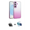 MARSİLYAN™- Galaxy A34 5G Kılıf Kıvılcım Minimal Özel Seri - Siyah 3D Antistatik Cam Ekran Koruyucu + Kamera Lens Koruma Cam - SF