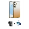 MARSİLYAN™- Galaxy A34 5G Kılıf Kıvılcım Minimal Özel Seri - Siyah 3D Antistatik Cam Ekran Koruyucu + Valdez Metal Kamera Lens - SH