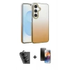 MARSİLYAN™- Galaxy A34 5G Kılıf Kıvılcım Minimal Özel Seri - Siyah 3D Antistatik Mat Seramik Nano Ekran Koruyucu + Siyah Valdez Metal Kamera Lens
