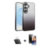 MARSİLYAN™- Galaxy A34 5G Kılıf Kıvılcım Minimal Özel Seri - Siyah 3D Antistatik Mat Seramik Nano Ekran Koruyucu + Kamera Lens Koruma Cam - SF