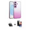 MARSİLYAN™- Galaxy A34 5G Kılıf Kıvılcım Minimal Özel Seri - Siyah 3D Antistatik Mat Seramik Nano Ekran Koruyucu + Kamera Lens Koruma Cam - SF