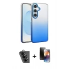 MARSİLYAN™- Galaxy A34 5G Kılıf Kıvılcım Minimal Özel Seri - Siyah 3D Antistatik Mat Seramik Nano Ekran Koruyucu + Siyah Valdez Metal Kamera Lens