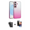 MARSİLYAN™- Galaxy A34 5G Kılıf Kıvılcım Minimal Özel Seri - Siyah 3D Antistatik Mat Seramik Nano Ekran Koruyucu + Siyah Valdez Metal Kamera Lens