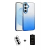 MARSİLYAN™- Galaxy A34 5G Kılıf Kıvılcım Minimal Özel Seri - Siyah 6D Antistatik Mat Seramik Hayalet Nano Ekran Koruyucu + Gümüş Valdez Metal Kamera Lens