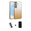 MARSİLYAN™- Galaxy A34 5G Kılıf Kıvılcım Minimal Özel Seri - Siyah 6D Antistatik Mat Seramik Hayalet Nano Ekran Koruyucu + Gümüş Valdez Metal Kamera Lens