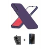 MARSİLYAN™- Galaxy A34 5G Kılıf Kozmos Yansıma Özel Seri - Siyah 3D Antistatik Hayalet Cam Ekran Koruyucu + Valdez Metal Kamera Lens - SH