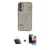 MARSİLYAN™- Galaxy A34 5G Kılıf Nova Işık Prime - Siyah 3D Antistatik Mat Seramik Nano Ekran Koruyucu + Kamera Lens Koruma Cam - SF