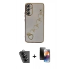 MARSİLYAN™- Galaxy A34 5G Kılıf Nova Işık Prime - Siyah 3D Antistatik Mat Seramik Nano Ekran Koruyucu + Siyah Valdez Metal Kamera Lens