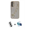 MARSİLYAN™- Galaxy A34 5G Kılıf Nova Işık Prime - Siyah 3D Antistatik Seramik Nano Ekran Koruyucu + Valdez Metal Kamera Lens - GS
