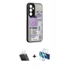 MARSİLYAN™- Galaxy A34 5G Kılıf Odak Klasik Serisi - Siyah 3D Antistatik Cam Ekran Koruyucu + Kamera Lens Koruma Cam - SF