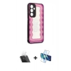 MARSİLYAN™- Galaxy A34 5G Kılıf Odak Klasik Serisi - Siyah 3D Antistatik Cam Ekran Koruyucu + Kamera Lens Koruma Cam - SF