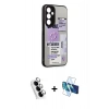 MARSİLYAN™- Galaxy A34 5G Kılıf Odak Klasik Serisi - Siyah 3D Antistatik Seramik Nano Ekran Koruyucu + Valdez Metal Kamera Lens - GS