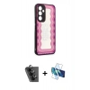 MARSİLYAN™- Galaxy A34 5G Kılıf Odak Klasik Serisi - Siyah 3D Antistatik Seramik Nano Ekran Koruyucu + Valdez Metal Kamera Lens - SH