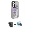 MARSİLYAN™- Galaxy A34 5G Kılıf Odak Klasik Serisi - Siyah 3D Antistatik Seramik Nano Ekran Koruyucu + Valdez Metal Kamera Lens - SH