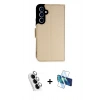 MARSİLYAN™- Galaxy A34 5G Kılıf Siluet Işık Serisi - Siyah 3D Antistatik Cam Ekran Koruyucu + Valdez Metal Kamera Lens - GS
