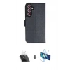 MARSİLYAN™- Galaxy A34 5G Kılıf Siluet Işık Serisi - Siyah 3D Antistatik Seramik Nano Ekran Koruyucu + Kamera Lens Koruma Cam - SF