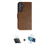 MARSİLYAN™- Galaxy A34 5G Kılıf Siluet Işık Serisi - Siyah 3D Antistatik Seramik Nano Ekran Koruyucu + Kamera Lens Koruma Cam - SF