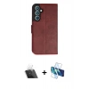 MARSİLYAN™- Galaxy A34 5G Kılıf Siluet Işık Serisi - Siyah 3D Antistatik Seramik Nano Ekran Koruyucu + Kamera Lens Koruma Cam - SF
