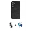 MARSİLYAN™- Galaxy A34 5G Kılıf Siluet Işık Serisi - Siyah 3D Antistatik Seramik Nano Ekran Koruyucu + Valdez Metal Kamera Lens - GS