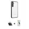 MARSİLYAN™- Galaxy A34 5G Kılıf Vadi Minimal - Şeffaf Pasifik Cam Ekran Koruyucu + Kamera Lens Koruma Cam - SF
