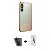 MARSİLYAN™- Galaxy A34 5G Kılıf Vadi Minimal - Şeffaf Pasifik Cam Ekran Koruyucu + Valdez Metal Kamera Lens - SH