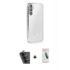 MARSİLYAN™- Galaxy A34 5G Kılıf Vadi Minimal - Şeffaf Pasifik Cam Ekran Koruyucu + Valdez Metal Kamera Lens - SH