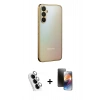 MARSİLYAN™- Galaxy A34 5G Kılıf Vadi Minimal - Siyah 3D Antistatik Mat Seramik Nano Ekran Koruyucu + Valdez Metal Kamera Lens - GS