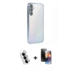 MARSİLYAN™- Galaxy A34 5G Kılıf Vadi Minimal - Siyah 3D Antistatik Mat Seramik Nano Ekran Koruyucu + Valdez Metal Kamera Lens - GS