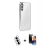 MARSİLYAN™- Galaxy A34 5G Kılıf Vadi Minimal - Siyah 3D Antistatik Mat Seramik Nano Ekran Koruyucu + Valdez Metal Kamera Lens - GS