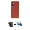MARSİLYAN™- Galaxy A34 5G Kılıf Yankı Serisi - Siyah 3D Antistatik Seramik Nano Ekran Koruyucu + Valdez Metal Kamera Lens - SH