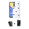 MARSİLYAN™- Galaxy A34 5G Kılıf Yörünge Form - Siyah 3D Antistatik Hayalet Cam Ekran Koruyucu + Valdez Metal Kamera Lens - SH