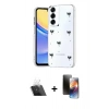 MARSİLYAN™- Galaxy A34 5G Kılıf Yörünge Form - Siyah 3D Antistatik Mat Seramik Nano Ekran Koruyucu + Kamera Lens Koruma Cam - SF